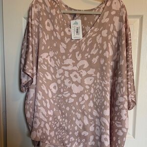 Adrienne Blush Pink Patterned Blouse
